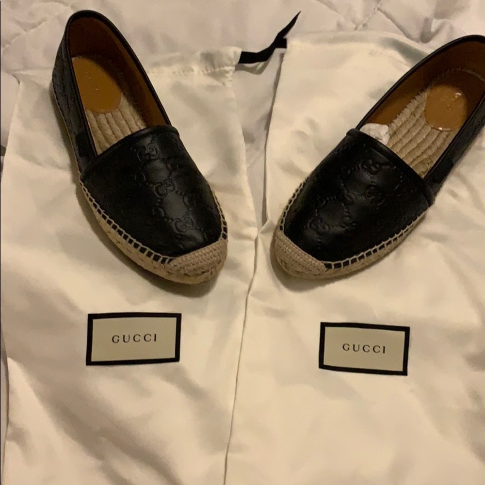 Black Gucci Signature Espadrilles - Picture 2 of 7